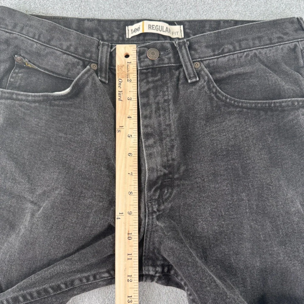Lee Jeans Mens 36x32 Black Regular Fit Straight Leg Denim Pants 100% Cotton